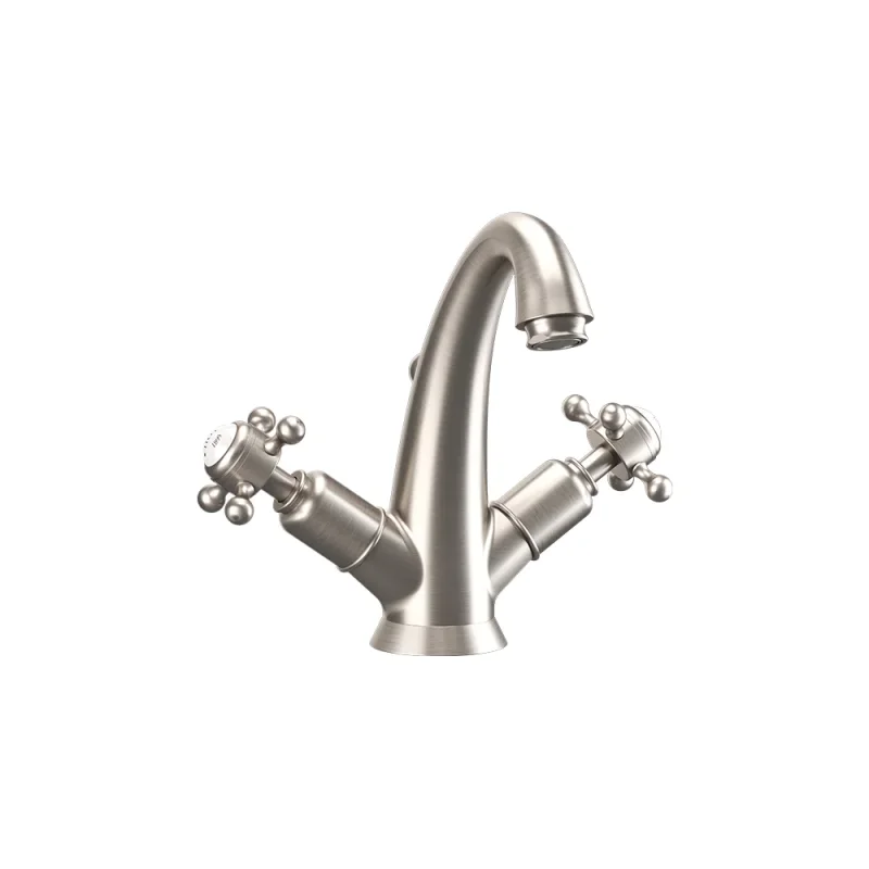 Crosswater Belgravia Crosshead High Neck Mono With Pop Up Waste Brushed Nickel product image - Image 1