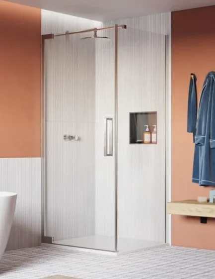 Crosswater Asura 8mm Side Panel for Hinged Door 760 Chrome detail view - Image 2