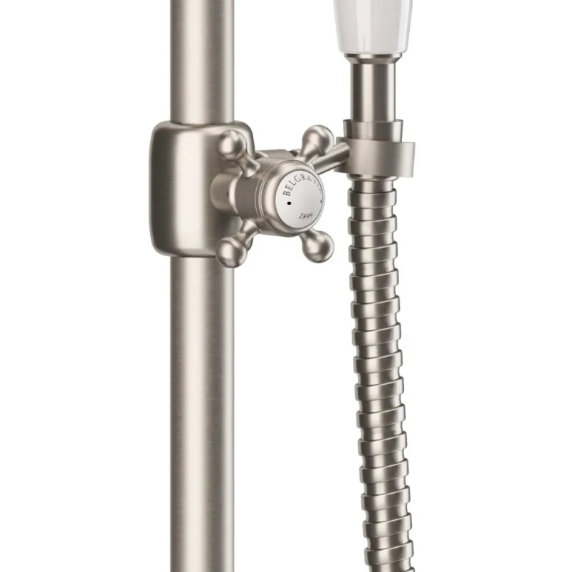 Crosswater Belgravia Slide Rail Kit Brushed Nickel detail view - Image 2