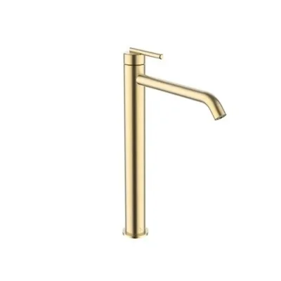 Crosswater 3ONE6 Lever Basin Tall Mono Stainless Brushed Brass Effect detail view - Image 2