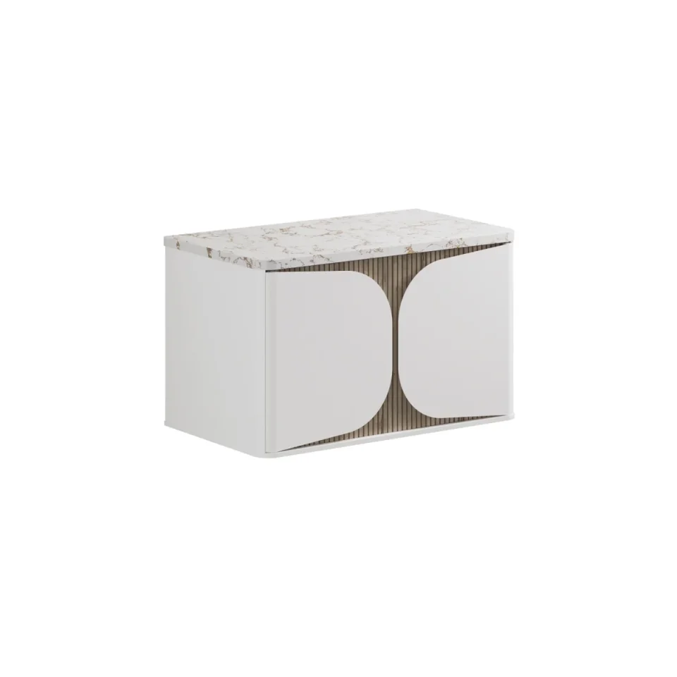 Crosswater Tamobour 800mm One Drawer Wall Hung Vanity White Matt product image - Image 1