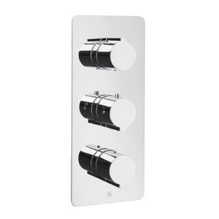 Just Taps Curve Thermostatic Shower Valve 3 Options 3 Handles Verticle Chrome