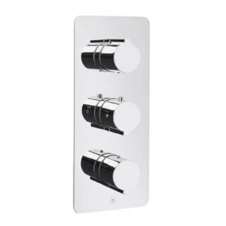 Just Taps Curve Thermostatic Shower Valve 3 Options 3 Handles Verticle Chrome