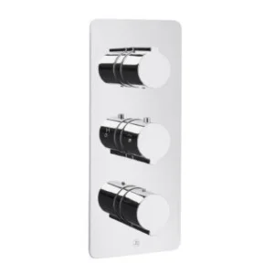 Just Taps Curve Thermostatic Shower Valve 3 Options 3 Handles Verticle Chrome
