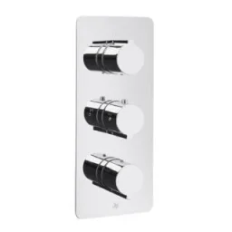 Just Taps Curve Thermostatic Shower Valve 3 Options 3 Handles Verticle Chrome product image - Image 1