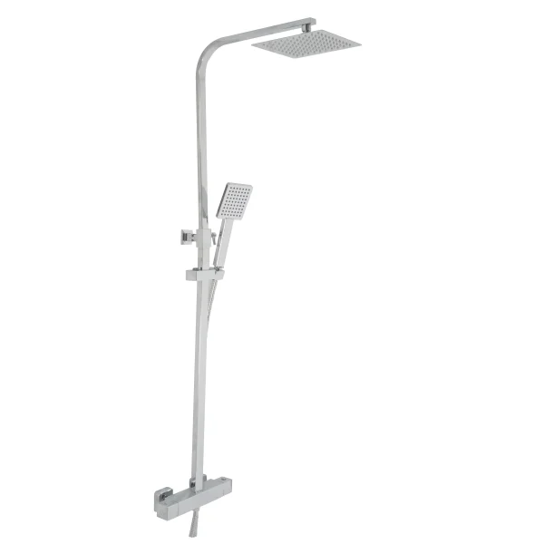 Just Taps Athena Thermostatic Shower Mixer With Rigid Riser Chrome