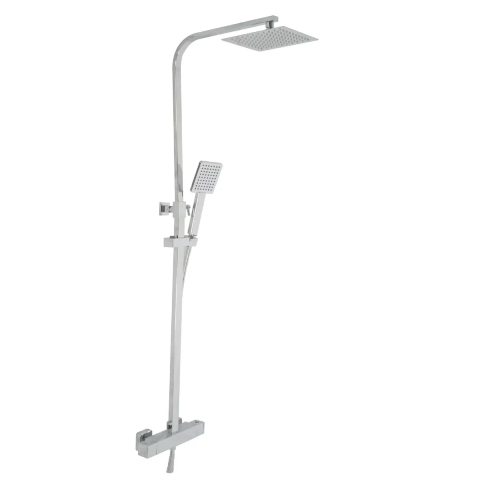 Just Taps Athena Thermostatic Shower Mixer With Rigid Riser Chrome product image - Image 1