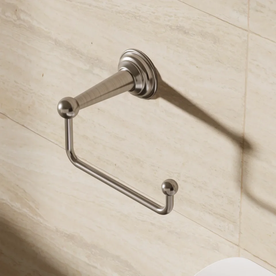 Crosswater Belgravia Toilet Roll Holder Brushed Nickel detail view - Image 3