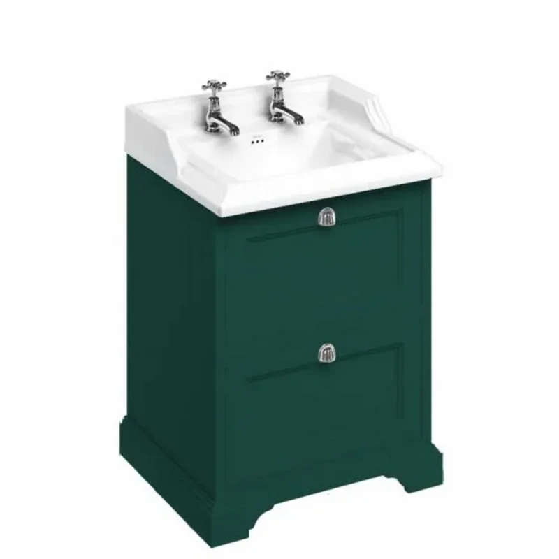 Burlington Freestanding Basin Unit Drawers Matt Green product image - Image 1