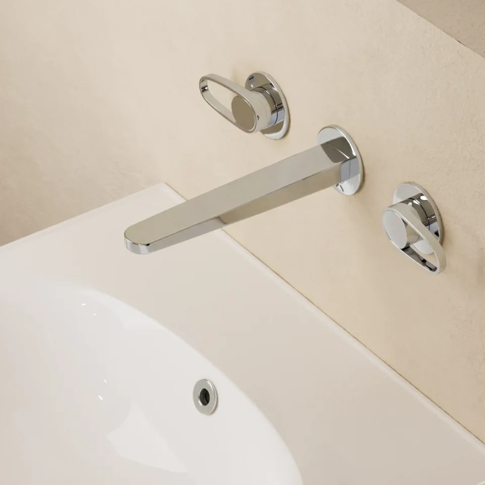 Crosswater Lazo Basin 3 Hole Set Trim Chrome detail view - Image 2