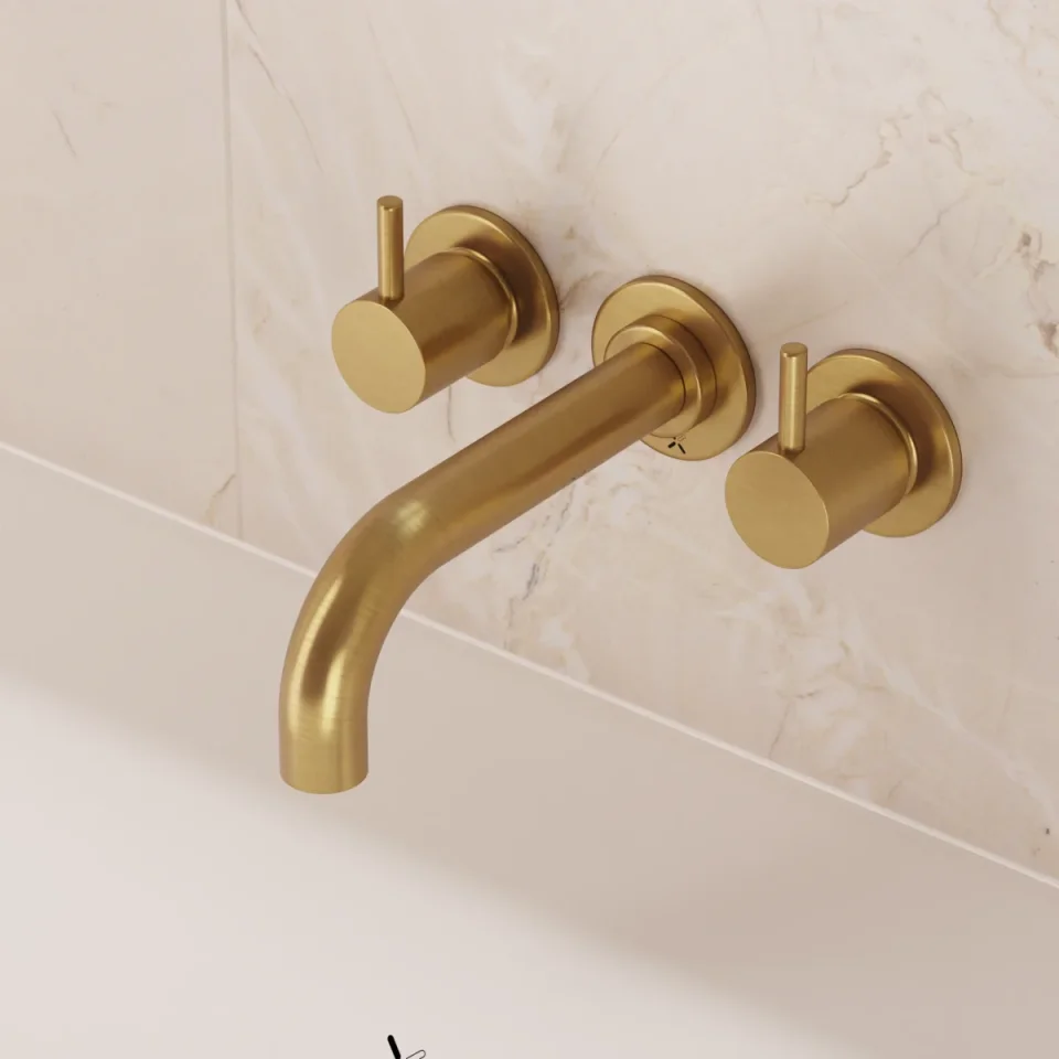 Crosswater MPRO Bath 3 Hole Trim Set Brushed Brass detail view - Image 4