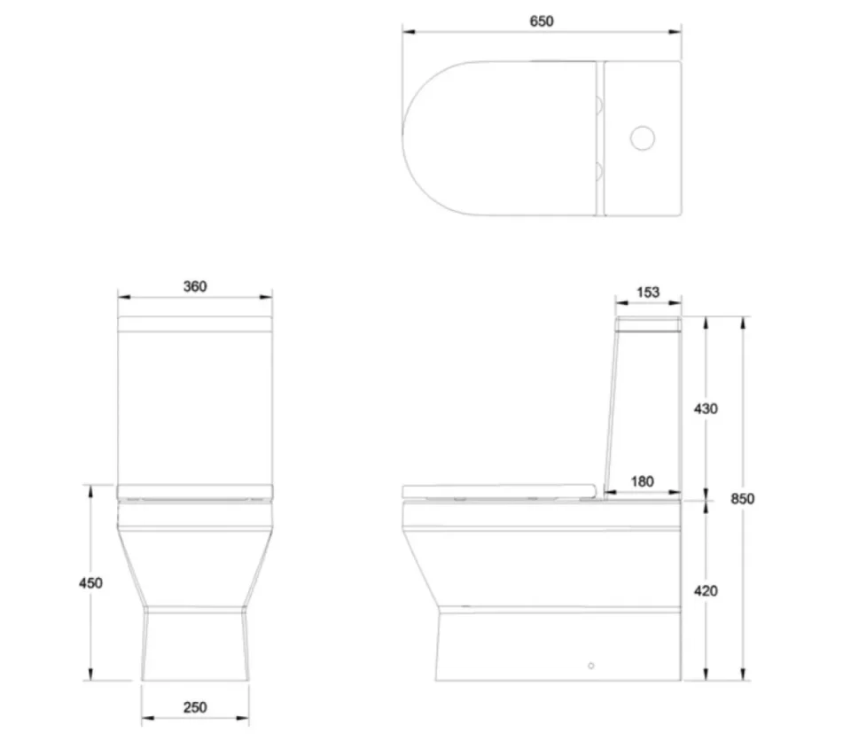 Britton Curve 2 Back To Wall Rimless C/c Wc Inc Soft Close Seat Gloss White detail view - Image 3