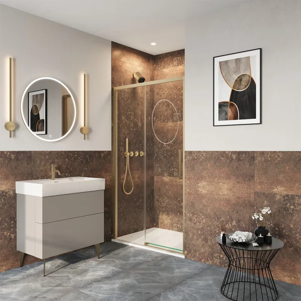 Crosswater Asura 8mm Sliding Door B 1400 Moving Door Brushed Brass