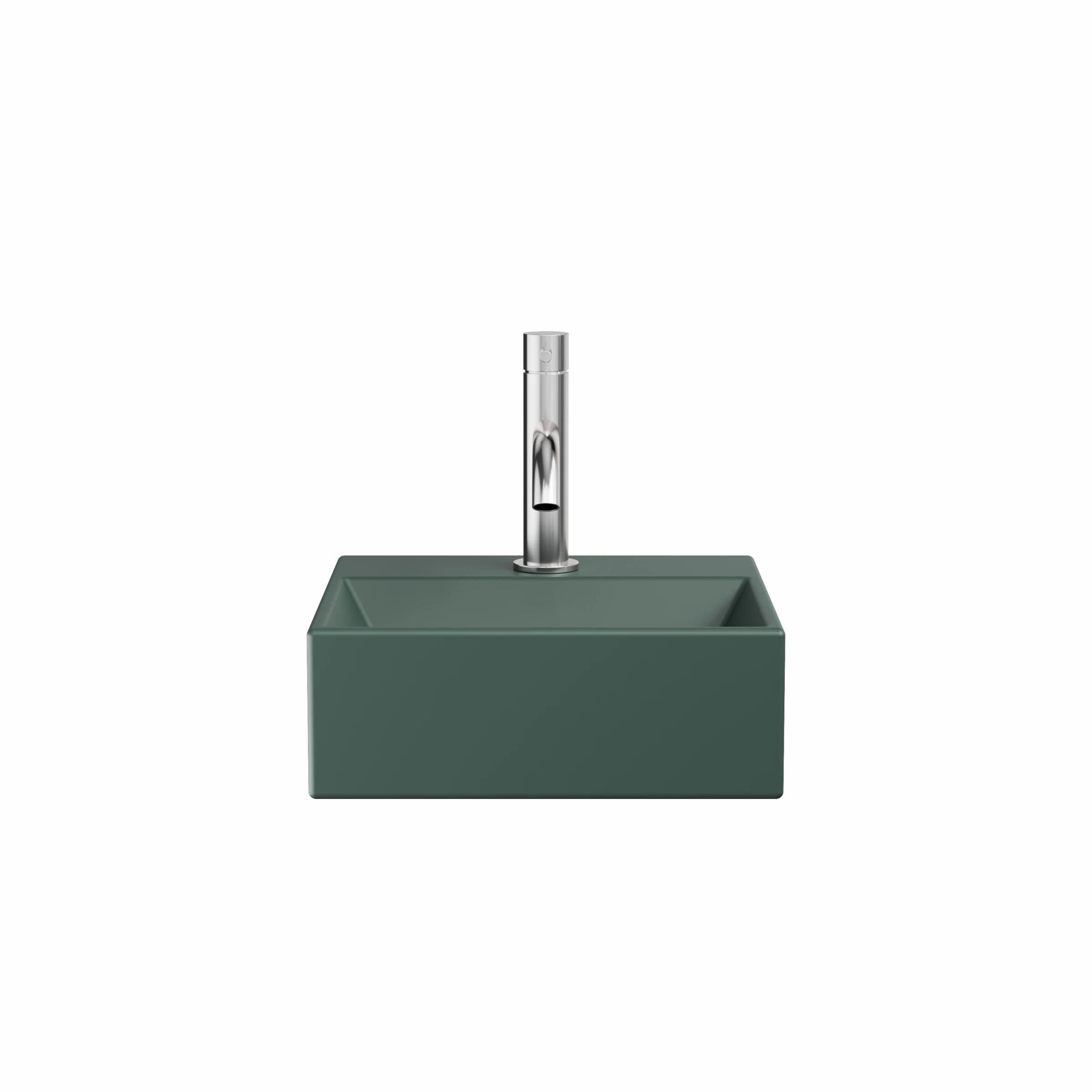 Crosswater Beck Cloakroom Basin Including Free Flow Waste 1 Tap Hole 300 x 300mm Green Matt