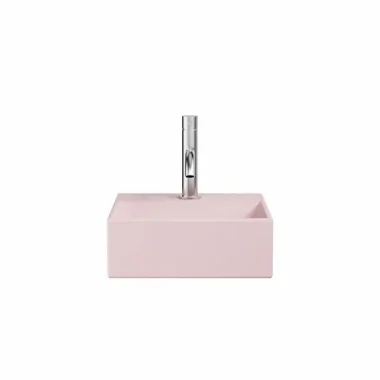 Crosswater Beck Cloakroom Basin Including Free Flow Waste 1 Tap Hole 300 x 300mm Pink Matt detail view - Image 2