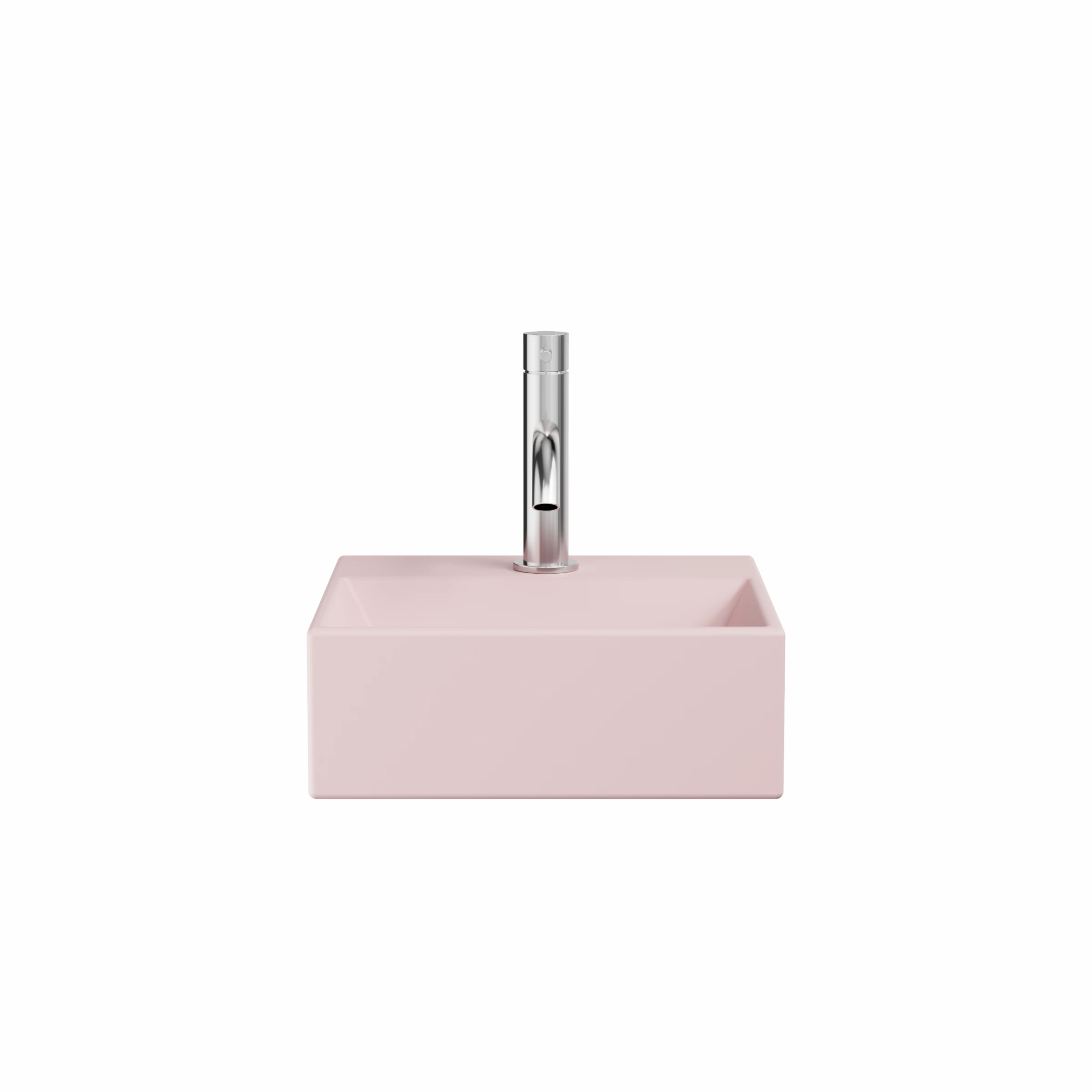 Crosswater Beck Cloakroom Basin Including Free Flow Waste 1 Tap Hole 300 x 300mm Pink Matt