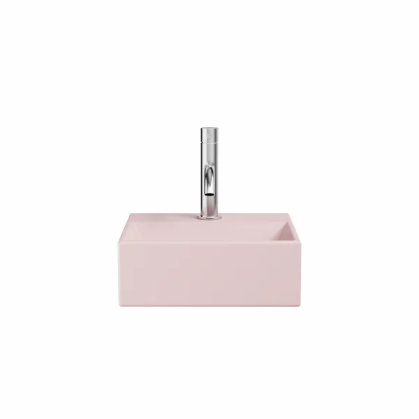 Crosswater Beck Cloakroom Basin Including Free Flow Waste 1 Tap Hole 300 x 300mm Pink Matt