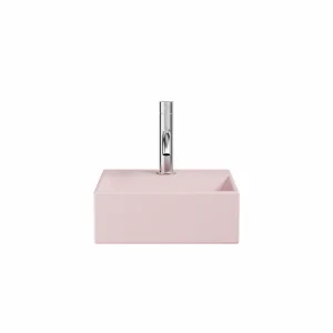 Crosswater Beck Cloakroom Basin Including Free Flow Waste 1 Tap Hole 300 x 300mm Pink Matt