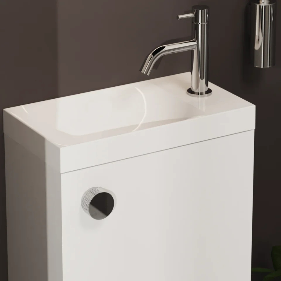 Crosswater Knurled Furniture Handle x 1 Chrome detail view - Image 3
