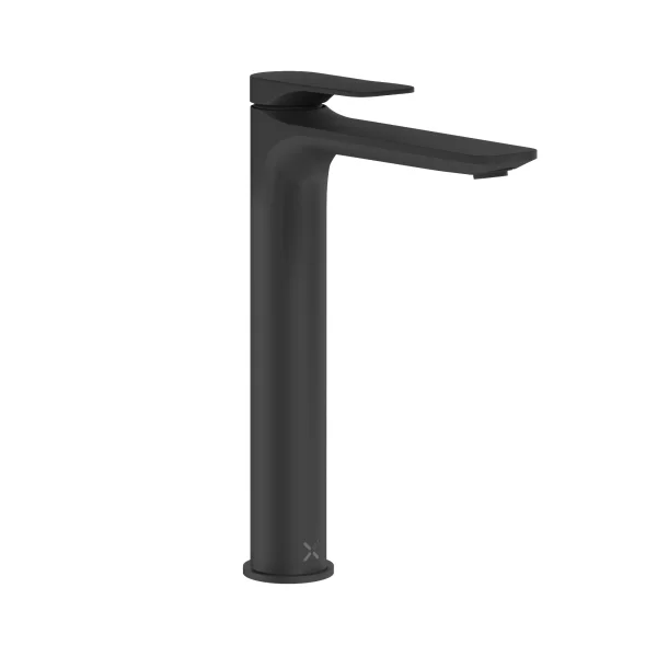 Crosswater Fuse Tall Basin Monobloc With Clicker Waste Matt Black