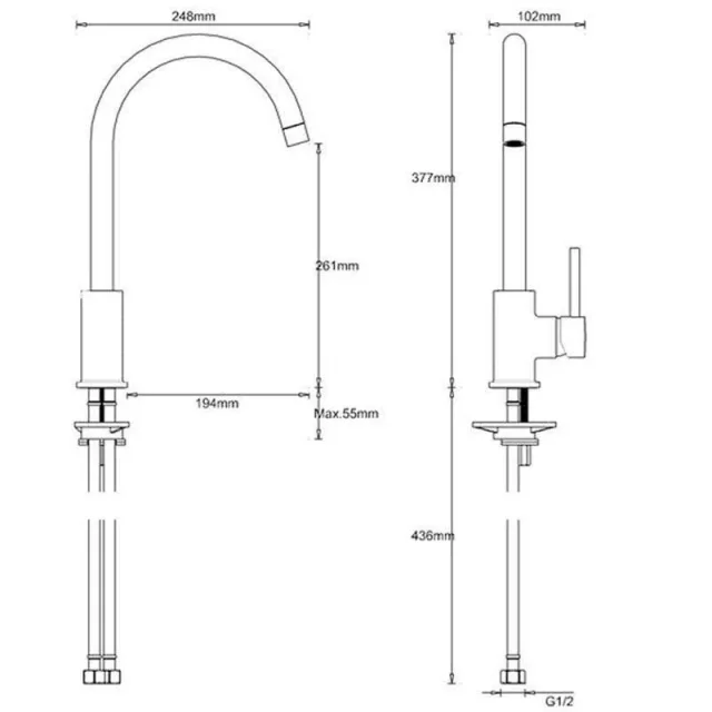 Crosswater MPRO Side Lever Kitchen Mix Brushed Brass detail view - Image 2