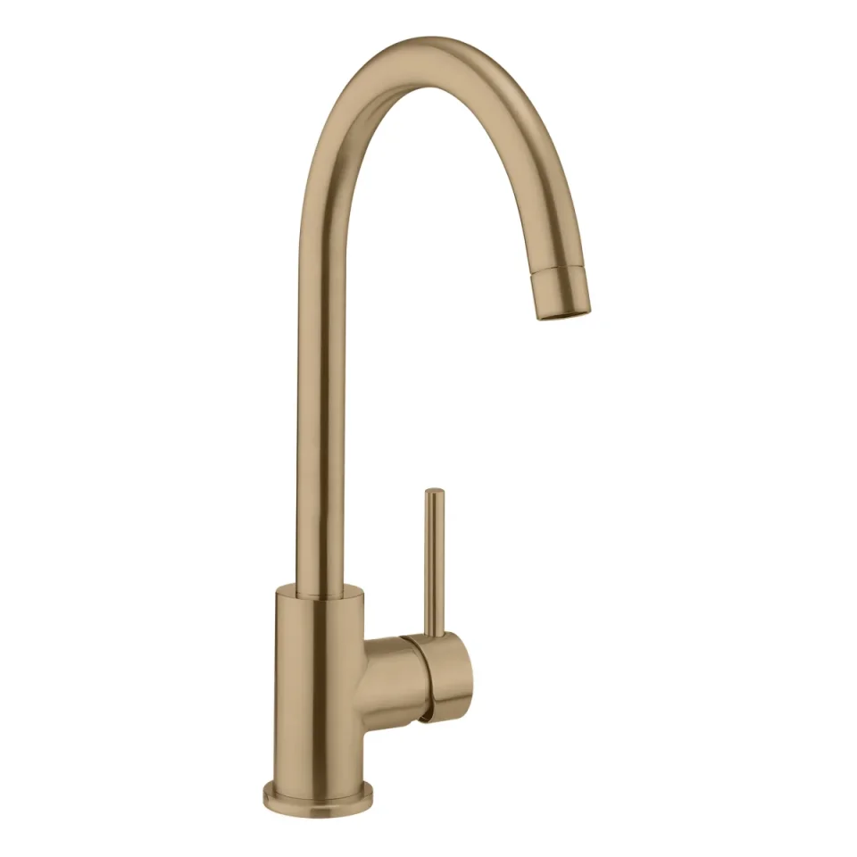 Crosswater MPRO Side Lever Kitchen Mix Brushed Brass detail view - Image 3