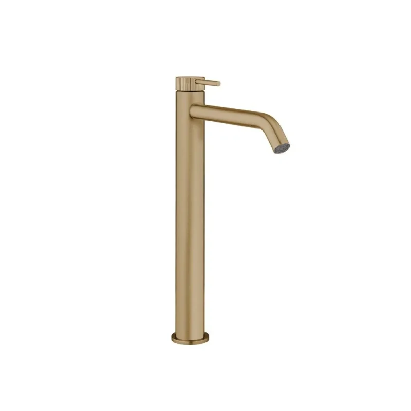 Crosswater 3ONE6 Tall Basin Mono Stainless Brushed Brass Effect detail view - Image 2