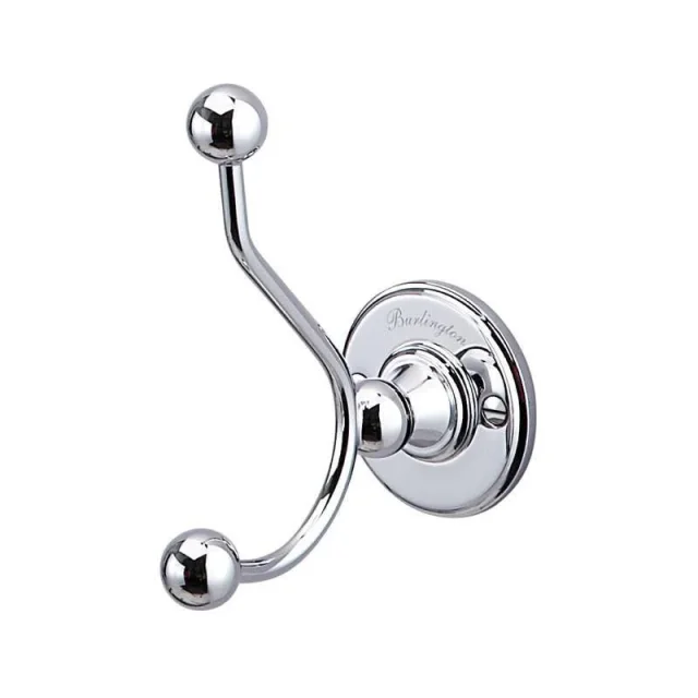 Burlington Double Robe Hook Chrome detail view - Image 2