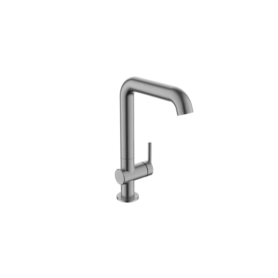 Crosswater 3ONE6 Lever Basin Tall Side Deck Mixer Stainless Slate detail view - Image 3