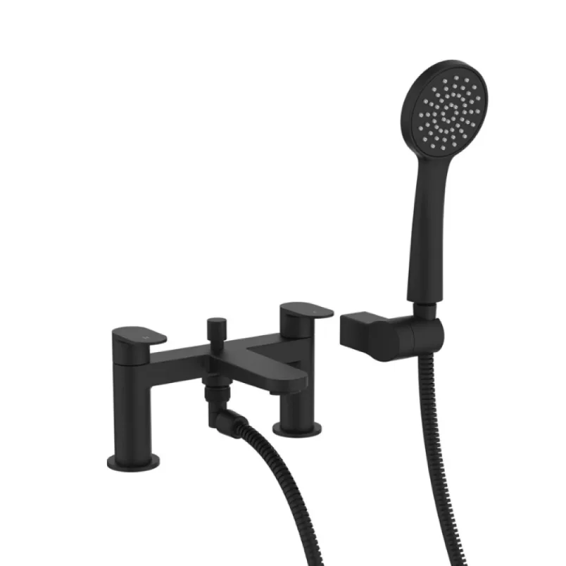 Crosswater Drift Bath Shower Mixer Matt Black detail view - Image 2