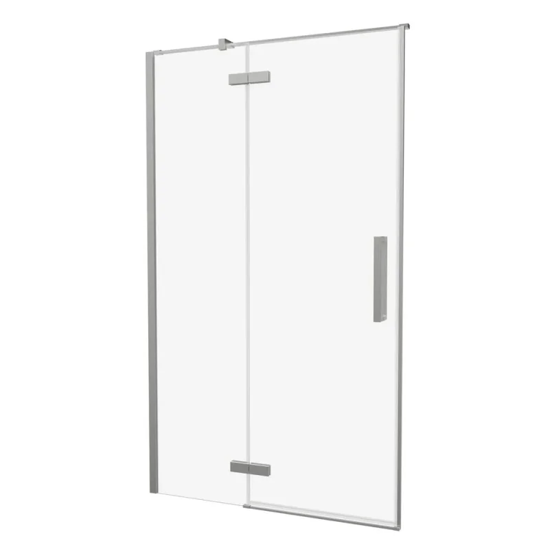 Crosswater Asura Hinged Door with Inline Fixed Panel 1400 Brushed Nickel detail view - Image 3