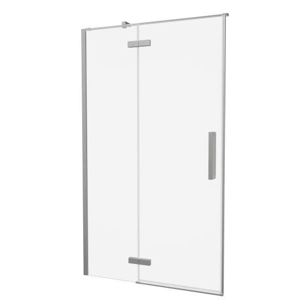 Crosswater Asura Hinged Door with Inline Fixed Panel 1400 Brushed Nickel
