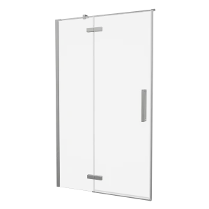 Crosswater Asura Hinged Door with Inline Fixed Panel 1400 Brushed Nickel