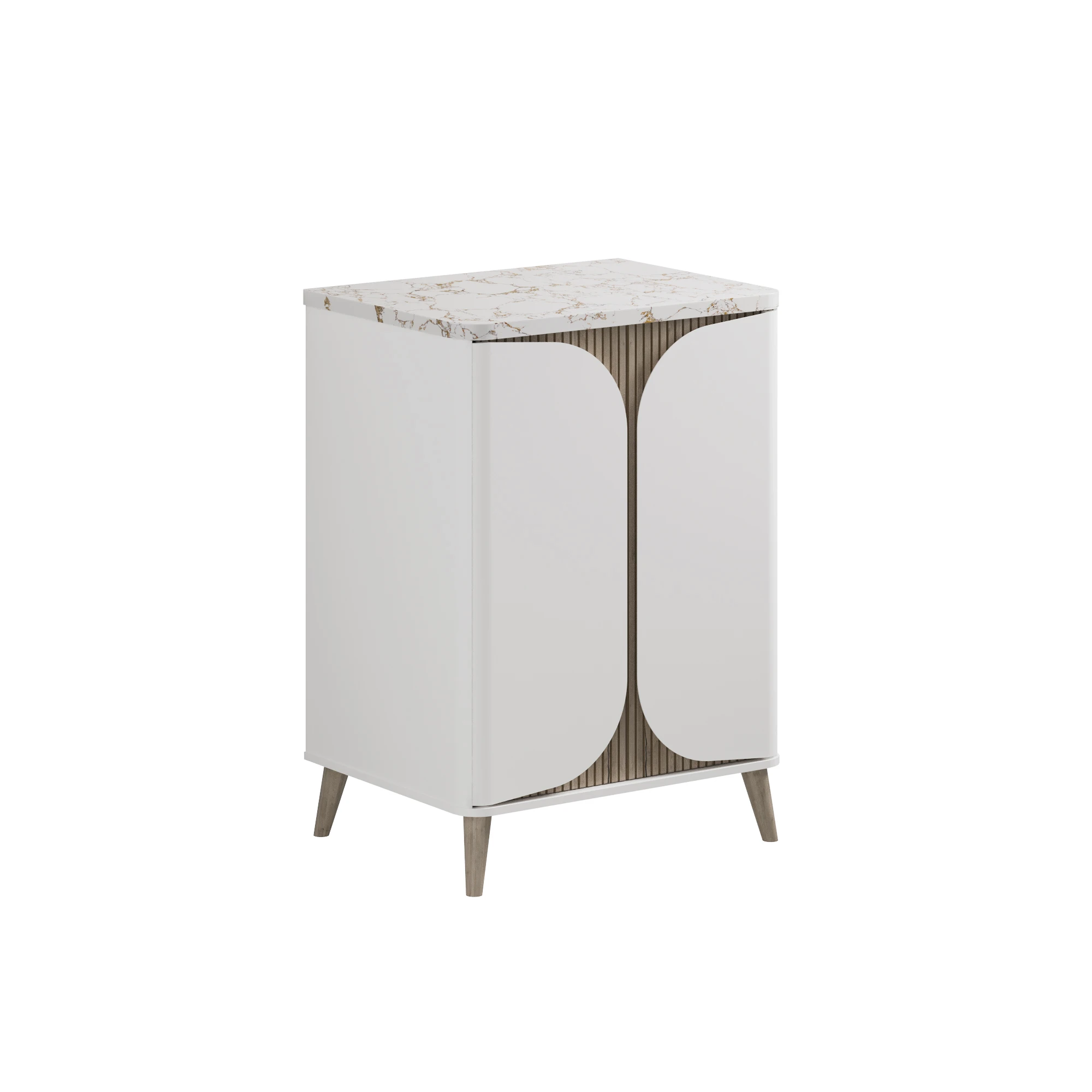 Crosswater Tamobour 600mm Floorstanding Vanity With Doors White Matt