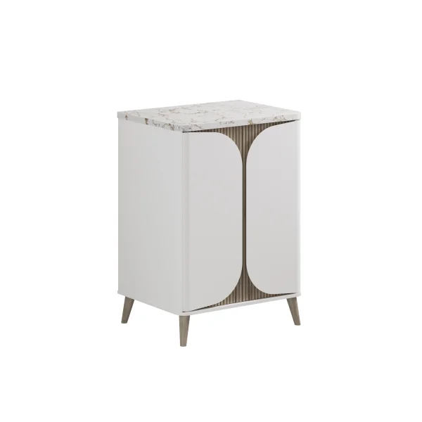 Crosswater Tamobour 600mm Floorstanding Vanity With Doors White Matt