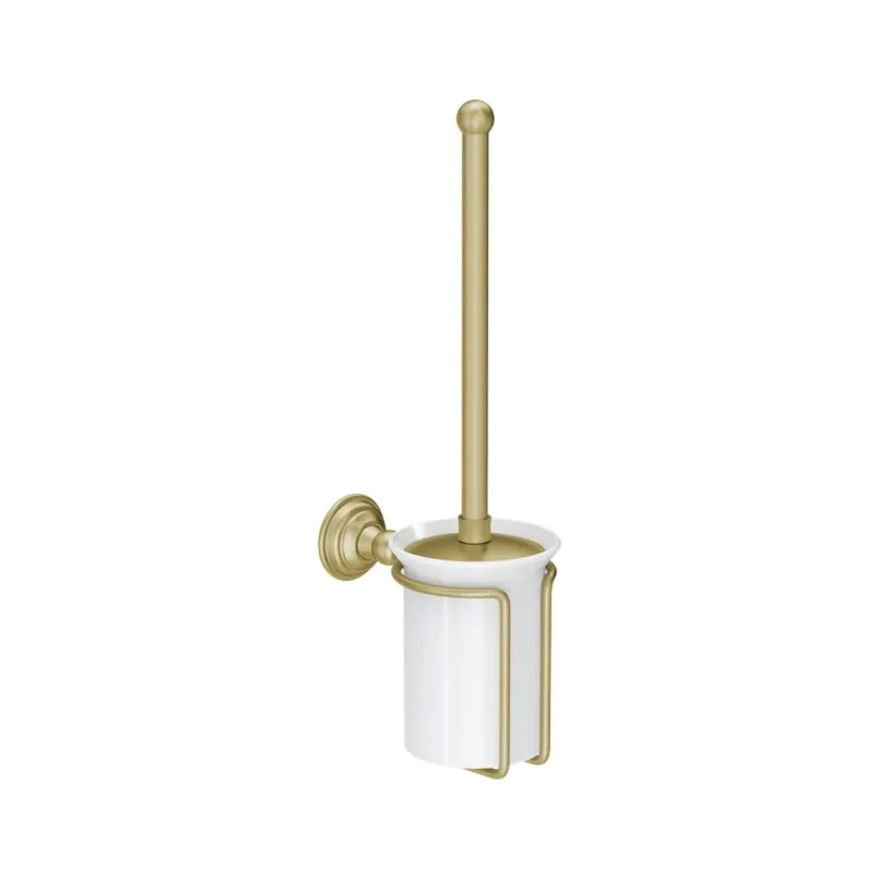 Crosswater Belgravia Toilet Brush Holder Brushed Brass detail view - Image 2