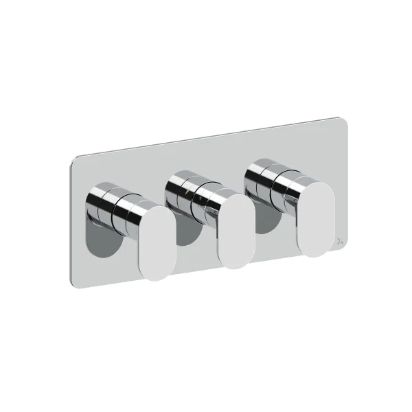 Crosswater Drift 2 Outlet 3 Handle Landscape Valve & Trimset Chrome