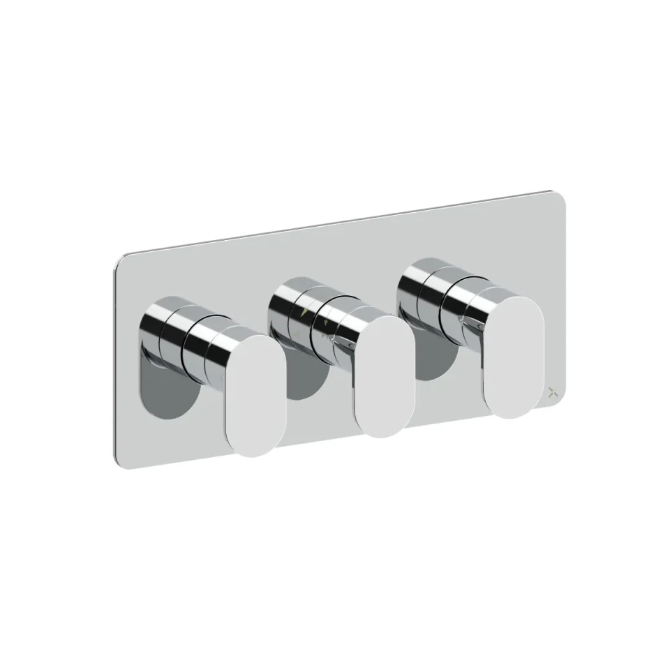 Crosswater Drift 2 Outlet 3 Handle Landscape Valve & Trimset Chrome product image - Image 1