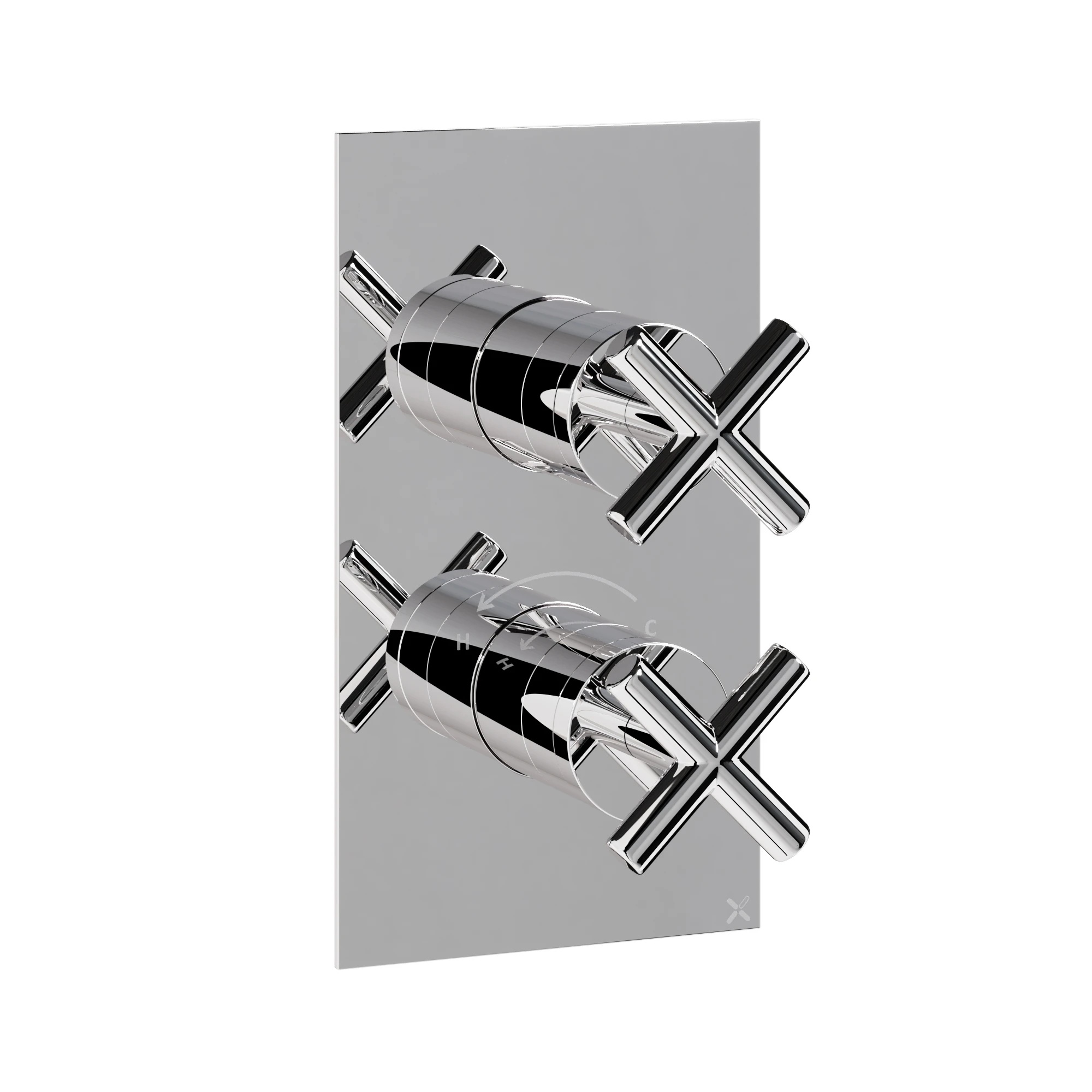 Crosswater MPRO Crosshead 2 Handle Trimset (must be paired with WLBP1000RC+ or WLBP1500RC_V2) Chrome