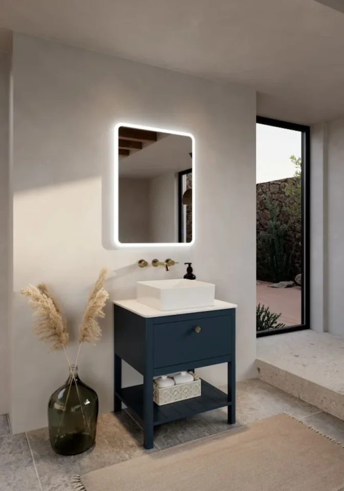 Saneux Frontier 60cm 1 Drawer Floor Standing Unit With Undermount Tray - Matte Fiord detail view - Image 2