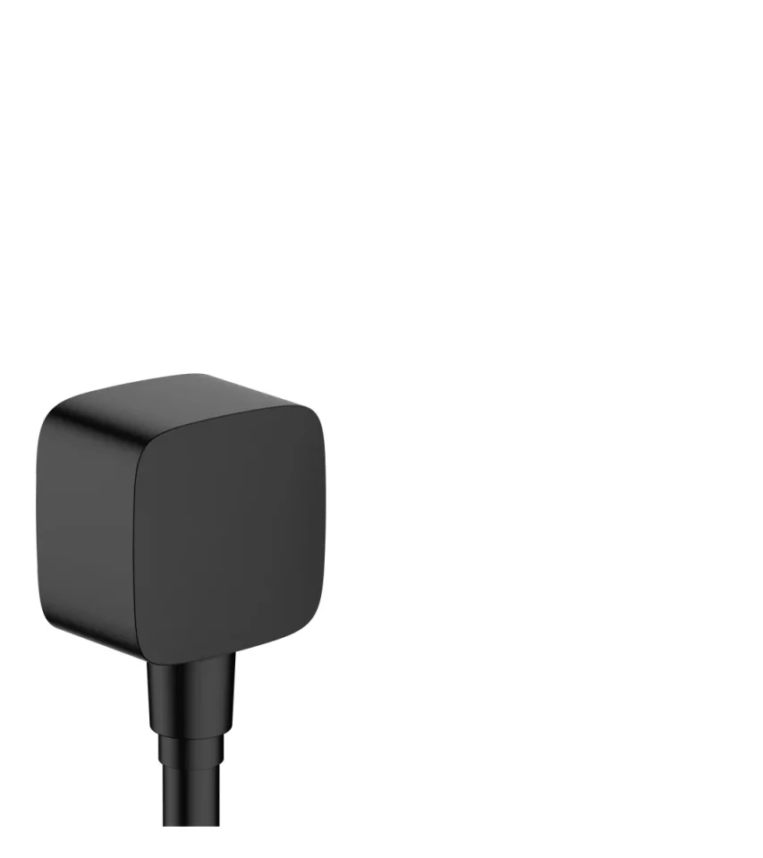 Hansgrohe Fixfit Wall Outlet With Non-return Valve Matt Black product image - Image 1