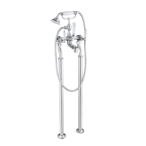 Just Taps Grosvenor Lever Freestanding Bath Shower Mixer With Kit Chrome