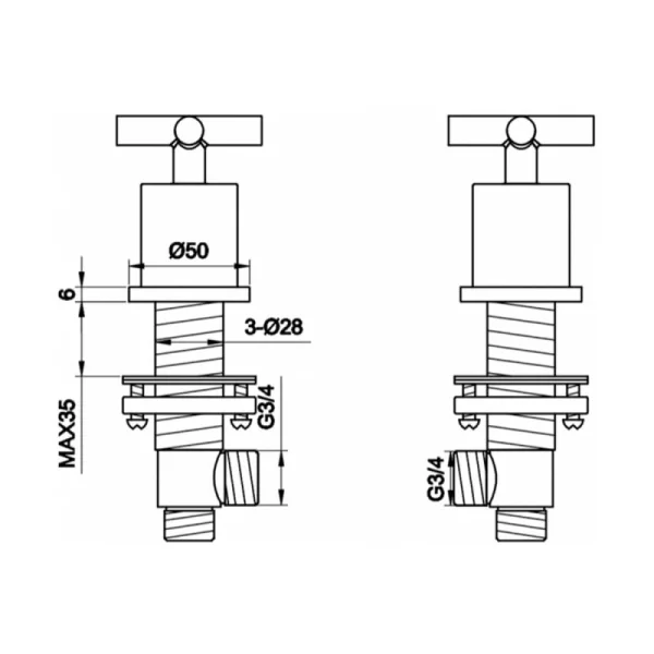 Just Taps Solex Panel Valves Chrome