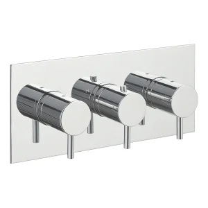 Just Taps Florence Thermostatic Concealed 3 Outlet  Horizontal Designer Handle Chrome
