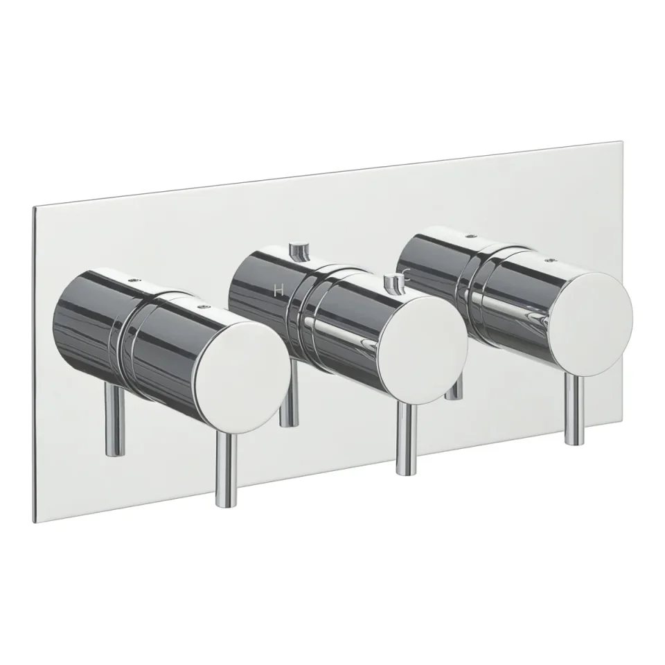 Just Taps Florence Thermostatic Concealed 3 Outlet  Horizontal Designer Handle Chrome product image - Image 1