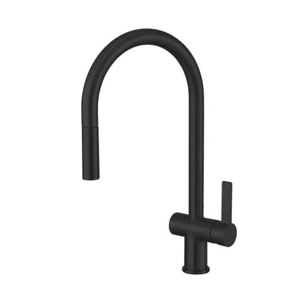 Just Taps Vos Matt Black Single Lever Pull Out Sink Mixer