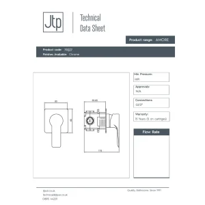 Just Taps Amore Concealed Single Lever Manual Valve Chrome