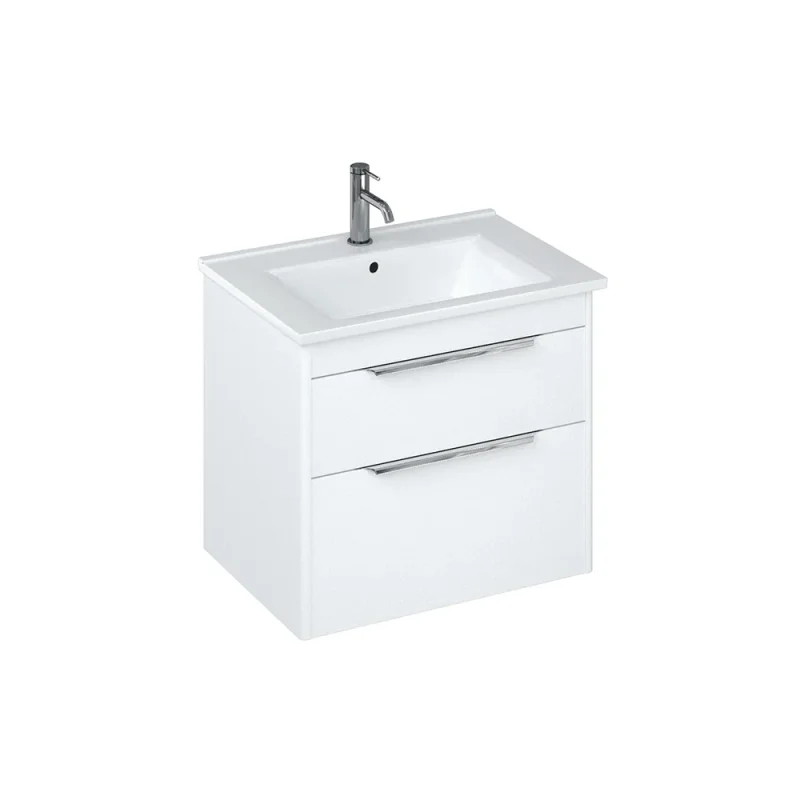 Britton Shoreditch Double Drawer Unit 650mm Matt White product image - Image 1