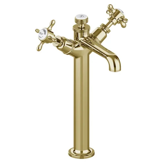 Burlington Guild Basin Tall Mono Deck Mounted Gold detail view - Image 2