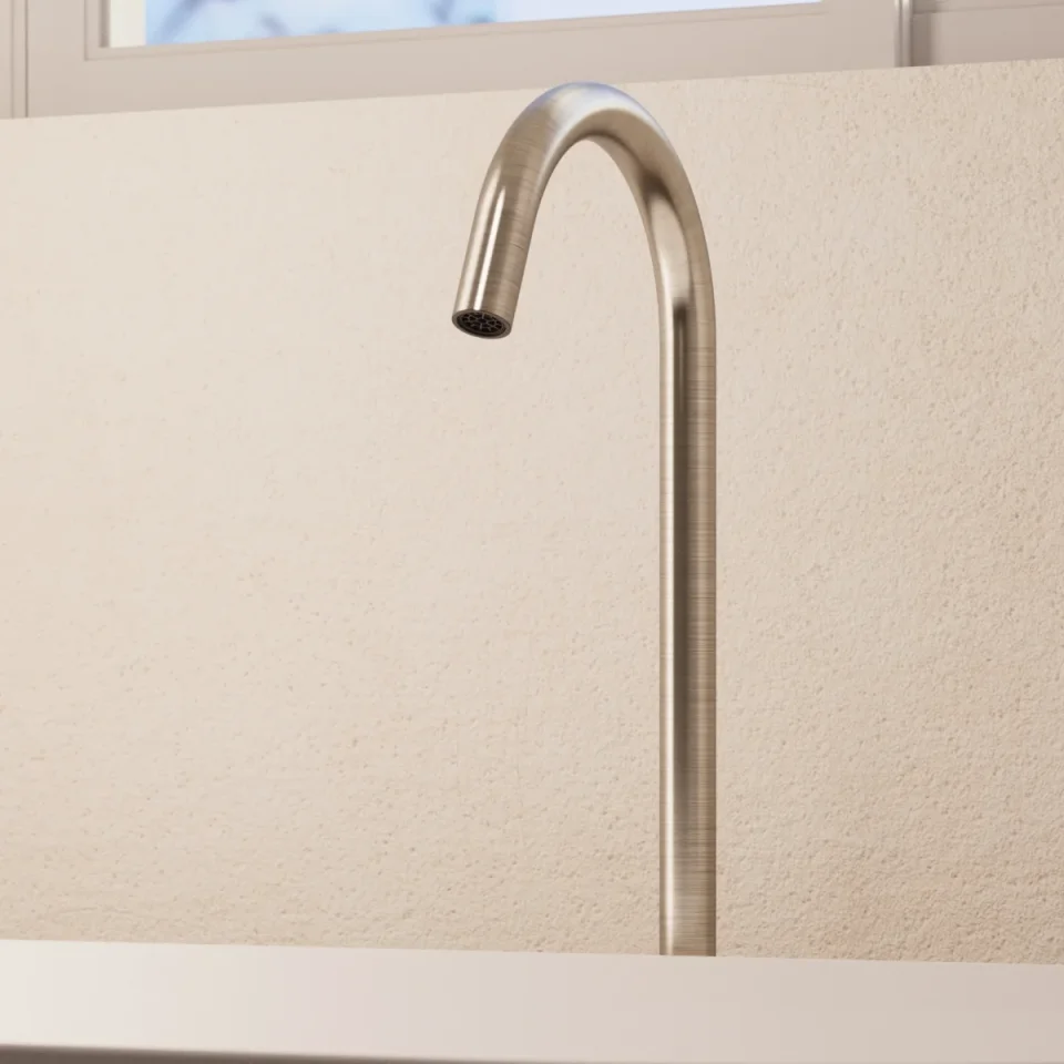 Crosswater Bath Spout Floor Standing Brushed Nickel detail view - Image 4